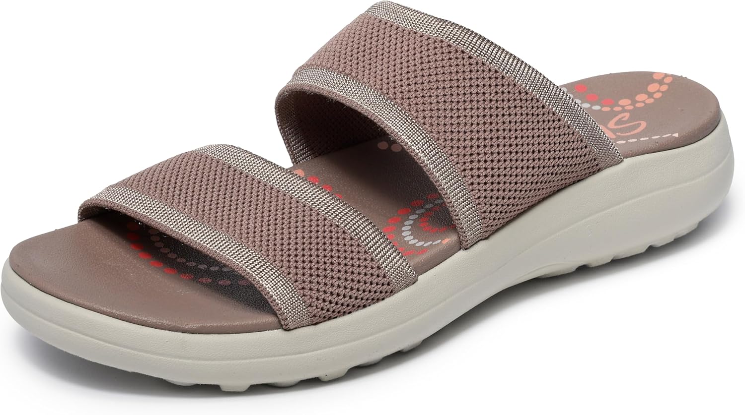 （美品）SKECHERS サンダル 色　モカ　サイズ25センチ SKECHERS サンダル レディース スケッチャーズ フレックス